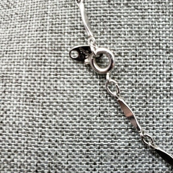 Dainty Signed Napier Silver Necklace Large Bar - Picture 4 of 5